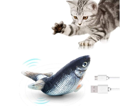 Juguete de pez eléctrico, pateador de gato móvil, pez flexible para perros pequeños, pez que se mueve, juguete de hierba gatera, juguete de gatito ...
