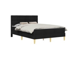 Maison Exclusive - Estructura De Cama Con Colchón Negro 140 X 200 Cm Tela