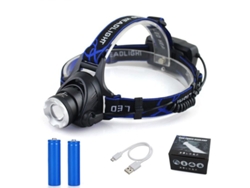 2026altiro-linterna Frontal Led Recargable Con 3 Modos, 2 Baterías 18650, Indicador, Para Camping/pesca.