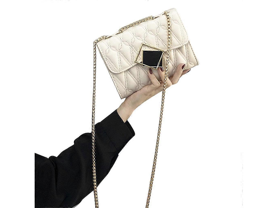 Bolso bandolera Lalamoli de piel sintética acolchada para mujer con cadena y doble bolsillo.