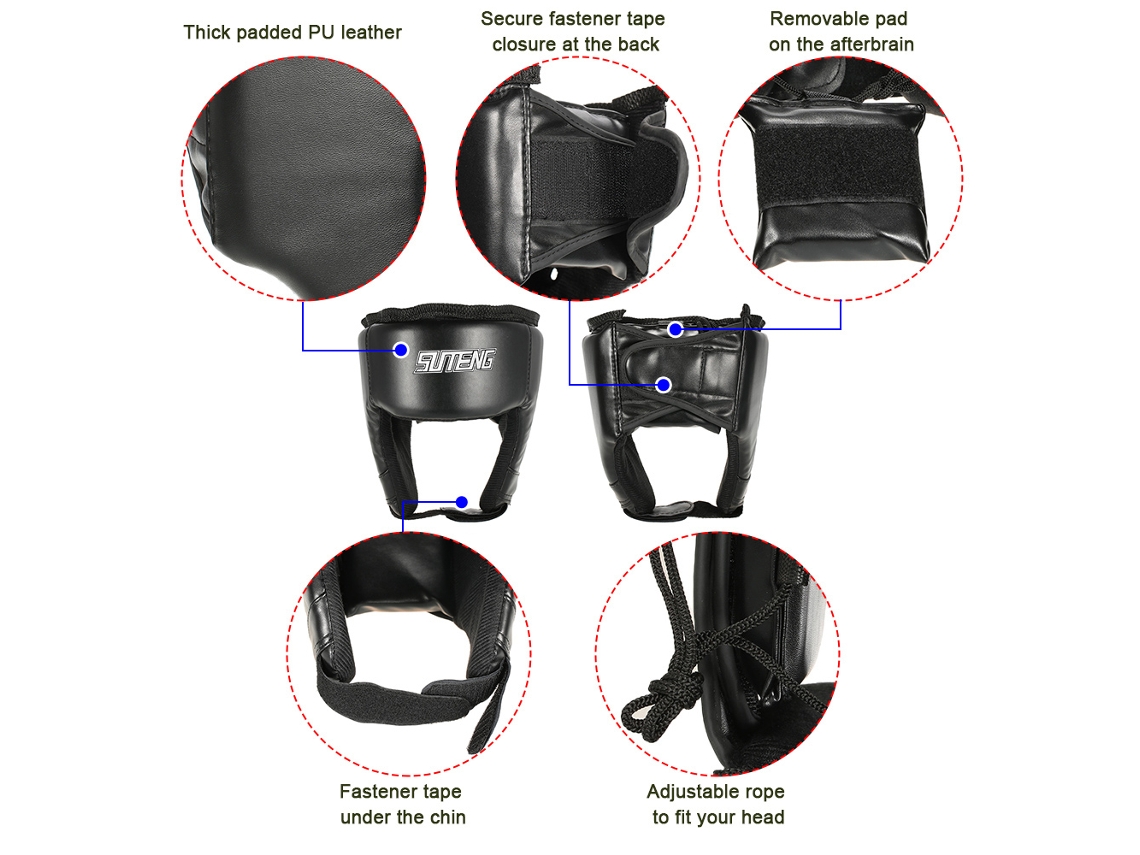 Urbannova-casco De Entrenamiento De Boxeo, Artes Marciales, Kick Sparring, Protector Facial Con Cinta De Sujeción De Cuero Pu Para Deportes Al Aire Libre.