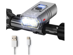 Cargador Luz Dianteira Bicicleta Modos Lúmens Usb Recarregável Yizhood Negro