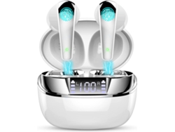 Auriculares Bluetooth True Wireless With Hd Microphone Hi-Fi Stereo Sound Waterproof In-Ear Sports Headphone Silver