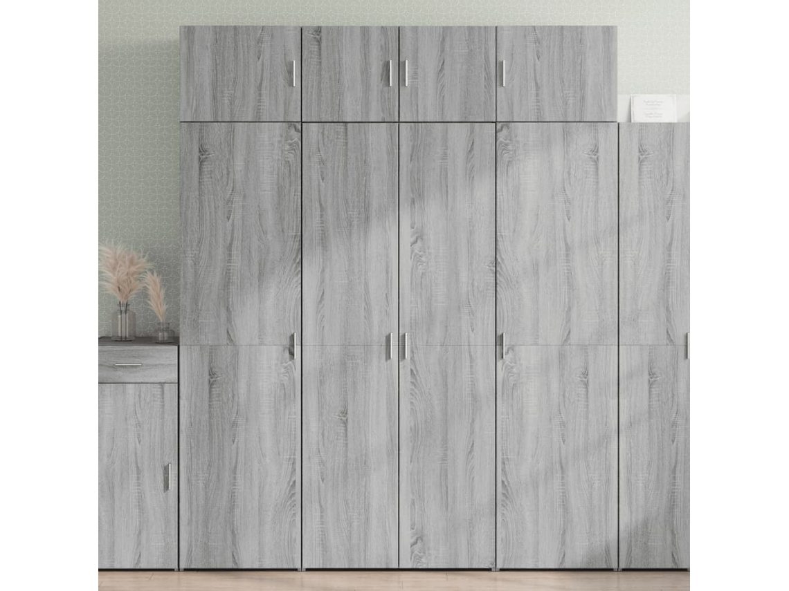 Armario De Madera Ingeniería Gris Sonoma 80x42,5x225 Cm