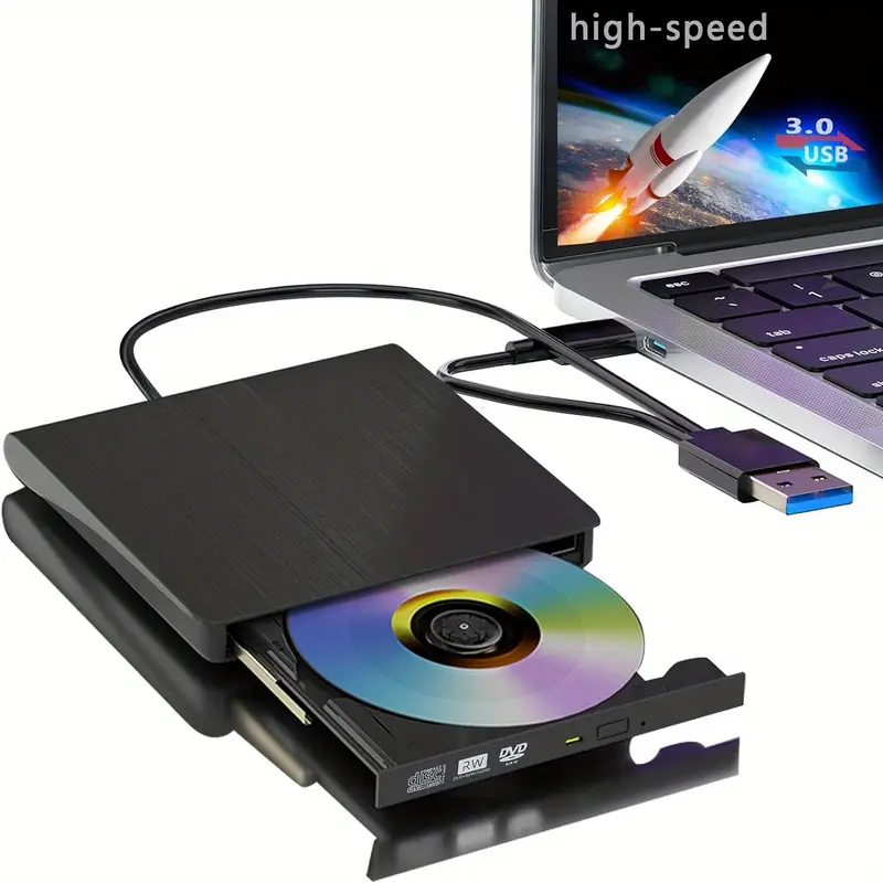 Unidad externa de CD/DVD para portátil USB 3.0 Unidad óptica RW Reproductor de DVD portátil Digitallab