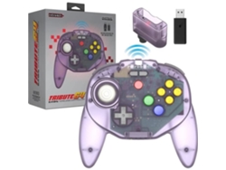 RETRO-BIT Tribute64 Mando Inalámbrico 2.4 Ghz para Nintendo 64/Switch/Pc/Mac Atomic Purple