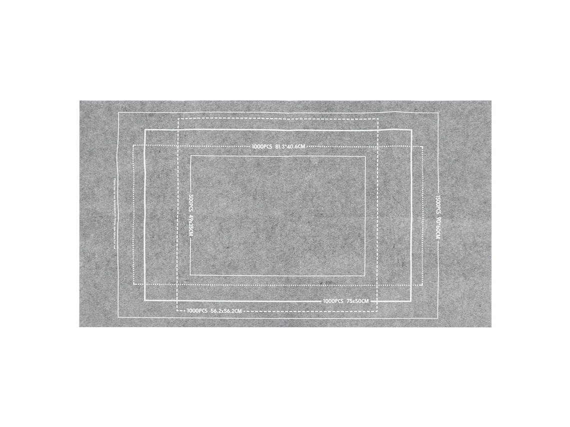 Tapete De Fieltro Para Puzles Infantiles, 116x66cm, Gris, Con Almacenamiento, 1500 Piezas.
