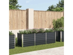 Jardinera | Arriate De Acero Galvanizado Gris Antracita 240x80x77 Cm