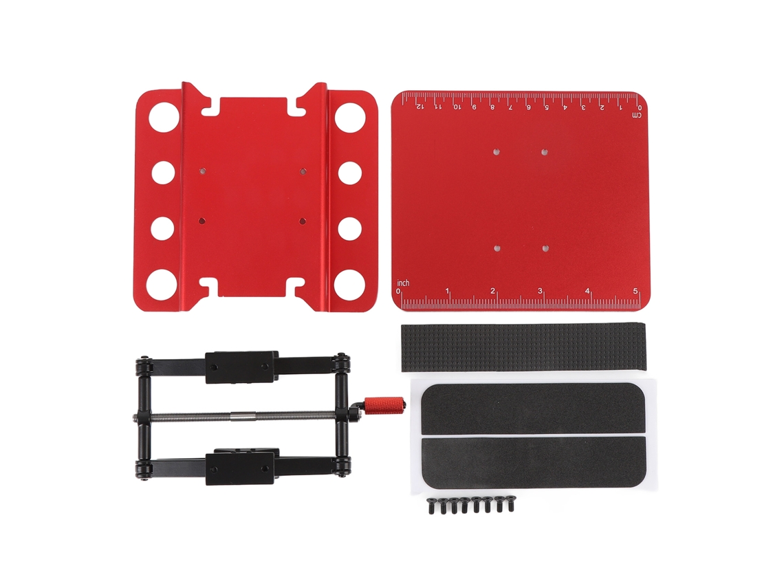 Mali suporte de Trabalho para Reparo de Carros Rc Simulação Metal Ajustável Giratório para Carros Rc 1:8 e 1:10 Vermelho