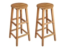 Taburetes de bar (2 unidades), madera maciza de acacia, Dkd Home Decor