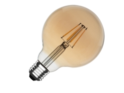 Bombilla LED E27 6W 600LM G95 Filamento Dorado Sin Parpadeo 2700K Blanco Cálido Ledkia