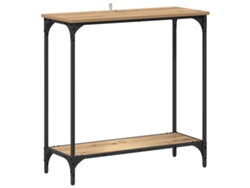 Mesa Consola | Mesa De Entrada | Mesa De Apoyo Con Estante Roble Artisan 75 X 30.5 X 75 Cm