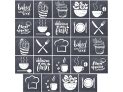 24 Pegatinas Pared Pvc Diseño Vintage Autoadhesivas Impermeables Reutilizables Ideales Cocina Escaleras