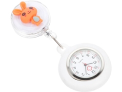 Reloj Bolsillo Retráctil Preciso Enfermeras Silicona Naranja Adorable Diseño Conejo Ideal Trabajo Hospital