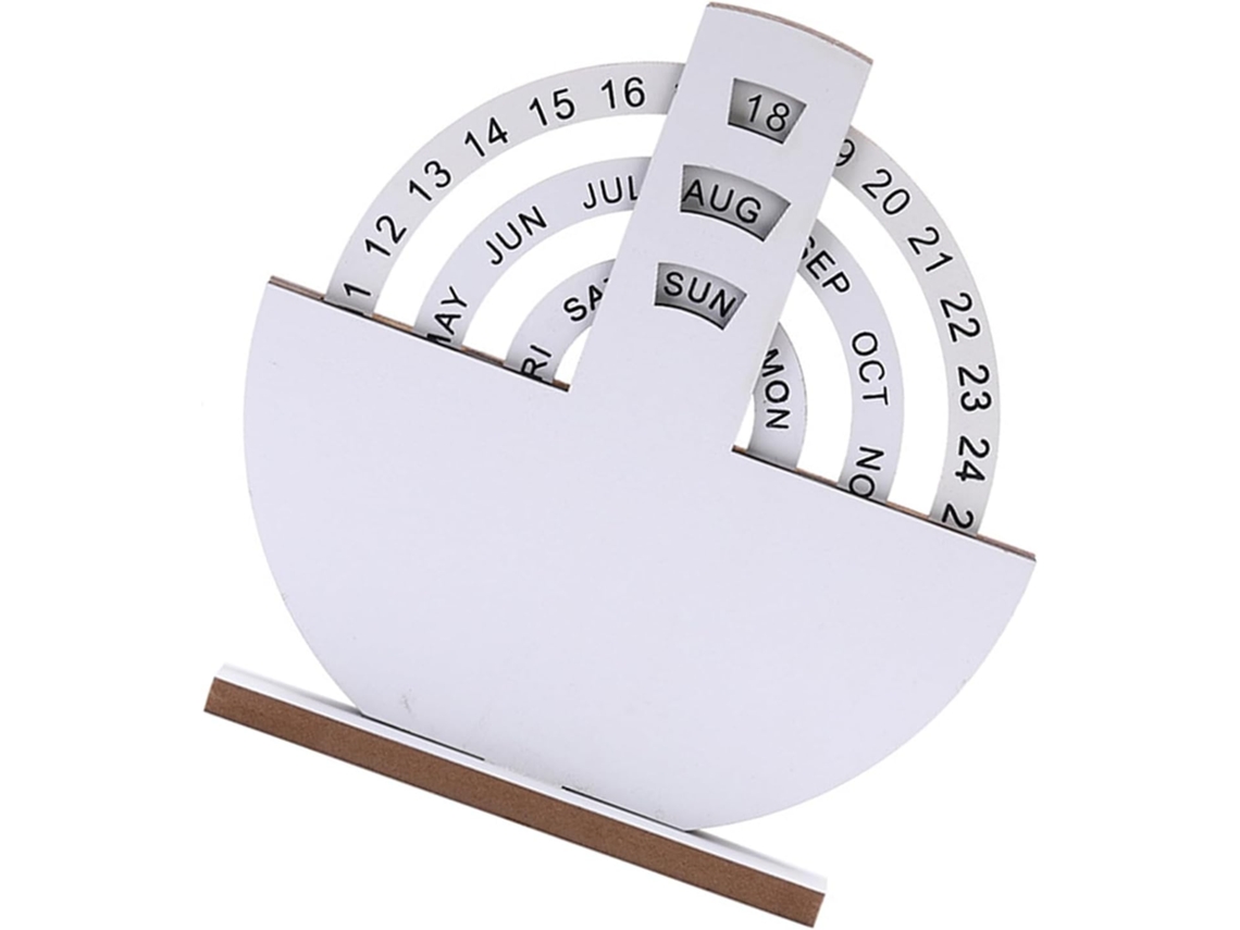 Calendario Anual De Madera De Accionamiento Manual, Estable Y Ajustable, Adorno De Escritorio