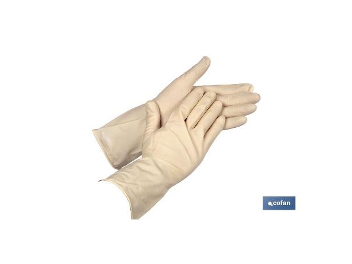 Guante de látex natural no flocado talla 7 venta unitaria