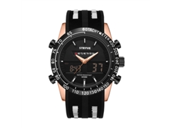 Reloj Deportivo Impermeable (oro Rosa), Cronógrafo Luminoso, Alarma, Doble Pantalla, Reloj De Pulsera Electrónico.