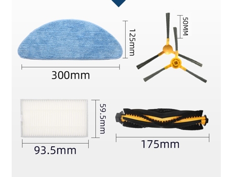 Cepillo principal de Cepillo Lateral de filtro Hepa para Robot aspirador Liectroux C30B/Proscenic 800T 820S para piezas y accesorios