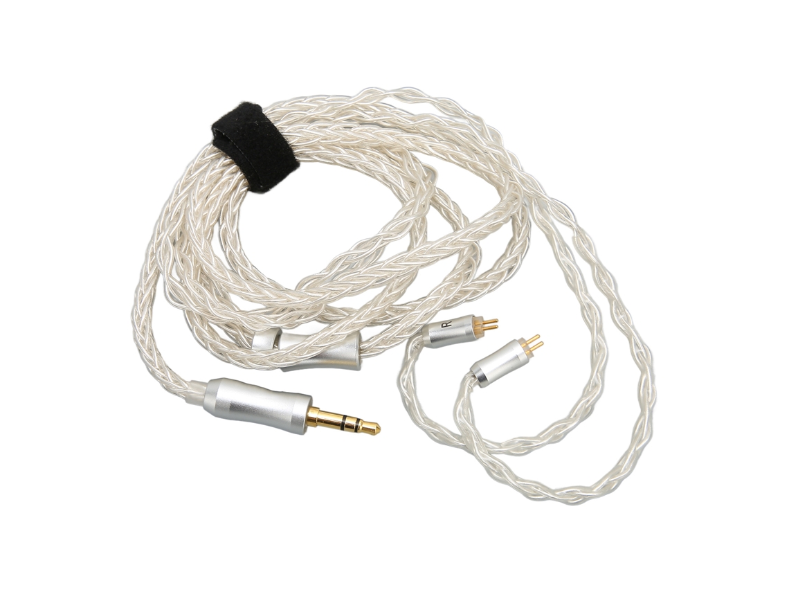Cable Para Auriculares Mejorado De 8 Núcleos Chapado En Cobre Plateado Con Conector De 3,5 Mm De 2 Pines Y 0,78 Mm.