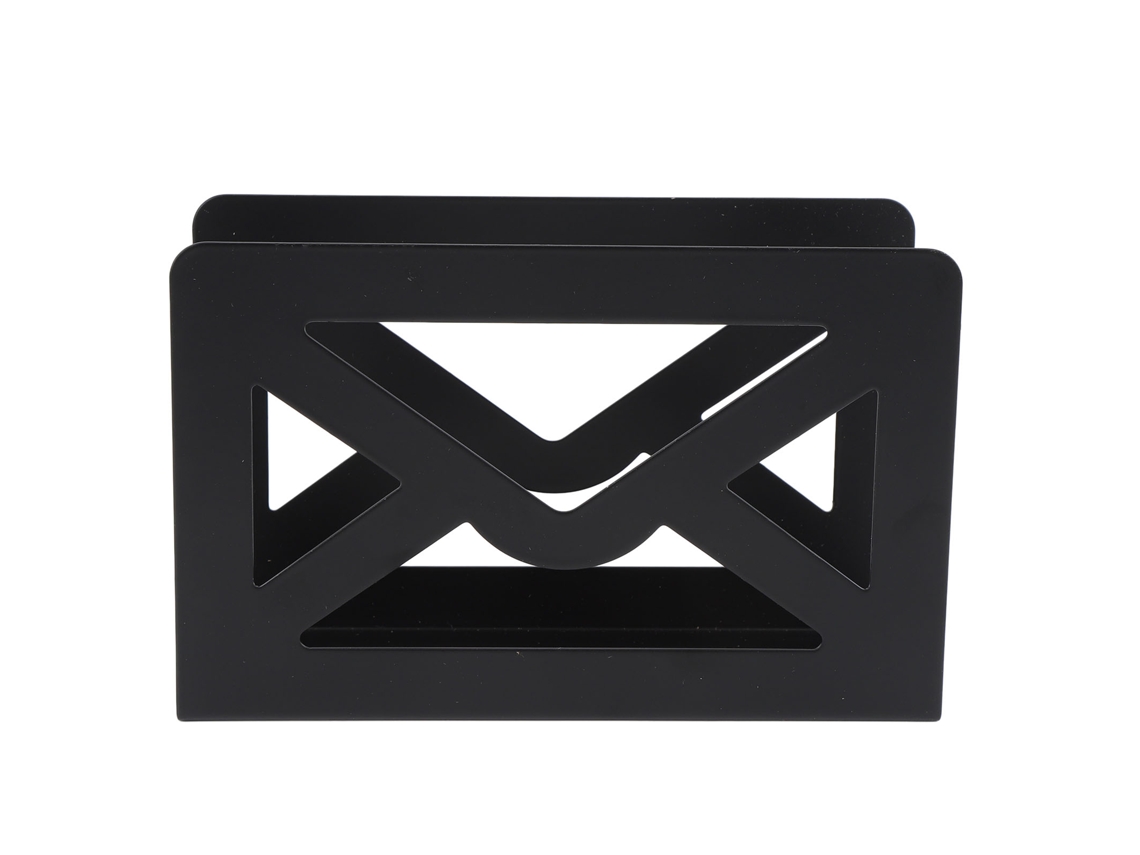 Organizador De Correo Moderno De Metal Negro Con Soporte Para Cartas Y Diseño De Sobre Para Oficina, Hogar Y Escuela.