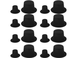 Mini Sombreros De Fieltro Para Manualidades: 60 Figuras De Muñecos De Nieve Negros Para Fiestas