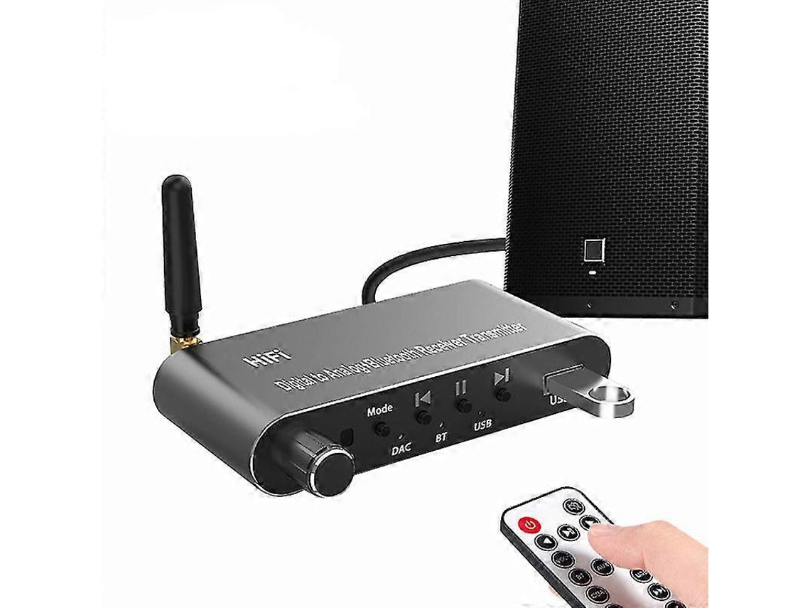 Transmisor y receptor Bluetooth, transmisor Bluetooth coaxial USB, convertidor digital a analógico con control remoto Szjr Rosewell