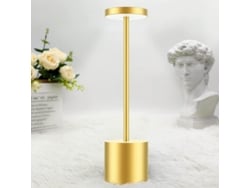 2026-26633-lámpara De Mesa Inalámbrica Recargable Usb Con 3 Modos De Color Y Diseño Metálico (oro)