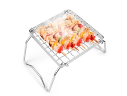 Mini Parrilla Plegable De Acero Inoxidable Para Camping, Senderismo Y Picnics, Con Soporte Para Olla Y Estuche De Transporte.