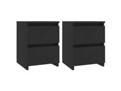 Juego de 2 mesitas de noche de contrachapado negro MAISON EXCLUSIVE (30x30x40 cm)