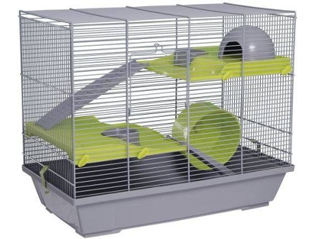 Jaula para Hamsters VOLTREGA 149 (Verde y Gris - 70x45x65 cm - Plástico y Metal)