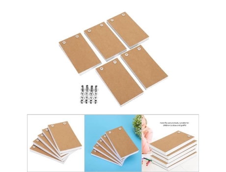 HURRISE Kit de Flip Book 5Pcs Kit de Flip Book Papel de Animación Flipbook con Tornillos de Encuadernación Kit de Marcador con Punta de Fieltro