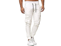 2026-pantalones Cargo Para Hombre Con Cintura Elástica Y Bolsillos Slim Fit Deportivos De Mezcla De Algodón Con Puños