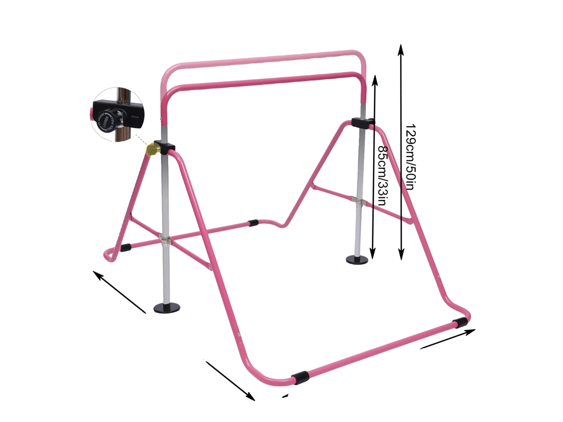 Barra de gimnasia, altura ajustable de 8,7 a 13,9 metros, capacidad de 150 kg, color rosa, OEM