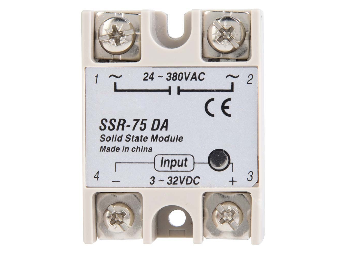 Relé de Estado Sólido SSR 75DA 75A DC 3-32VDC AC 24-380VAC Anti vibração Alta Velocidade S/MARCA