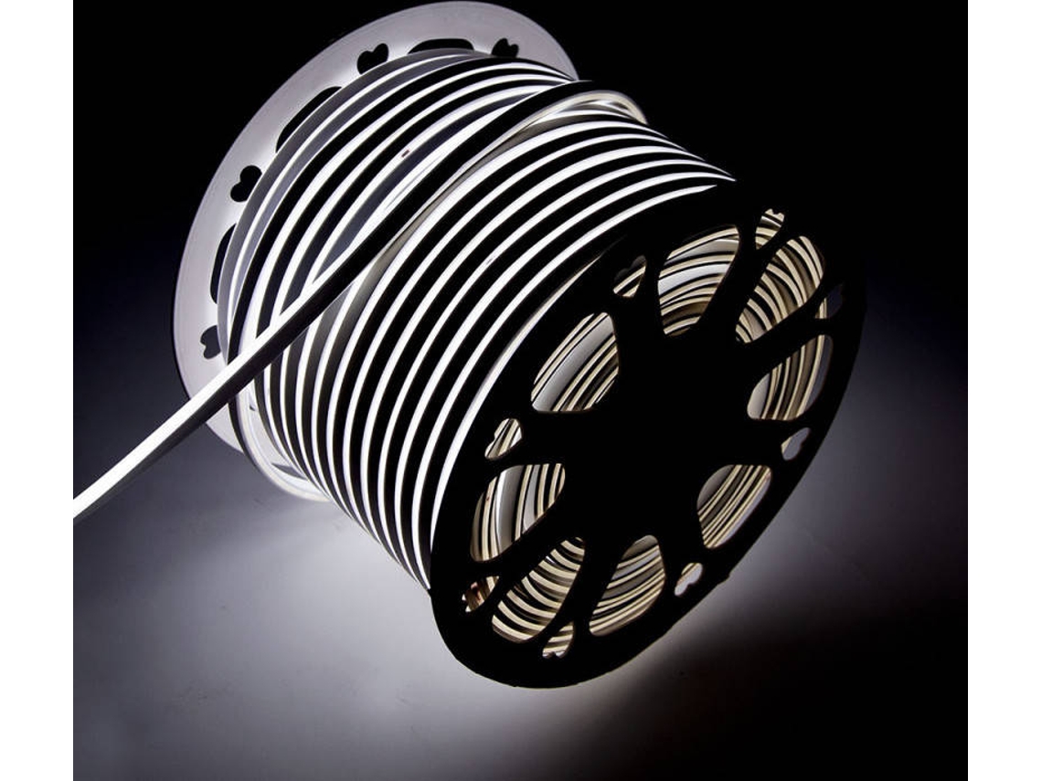 Manguera LED "Neon Flex" 6W 4200ºK 220VAC 8x16mm Simple 120xSMD2835 6W/M x1M 40.000H [WR-NS-PVC-8x16S-OY-220-W]-Blanco Natural GREENICE