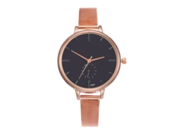 Reloj De Pulsera Para Mujer Con Brazalete De Malla Metálica, Esfera Redonda, Cuarzo, Oro Rosa.