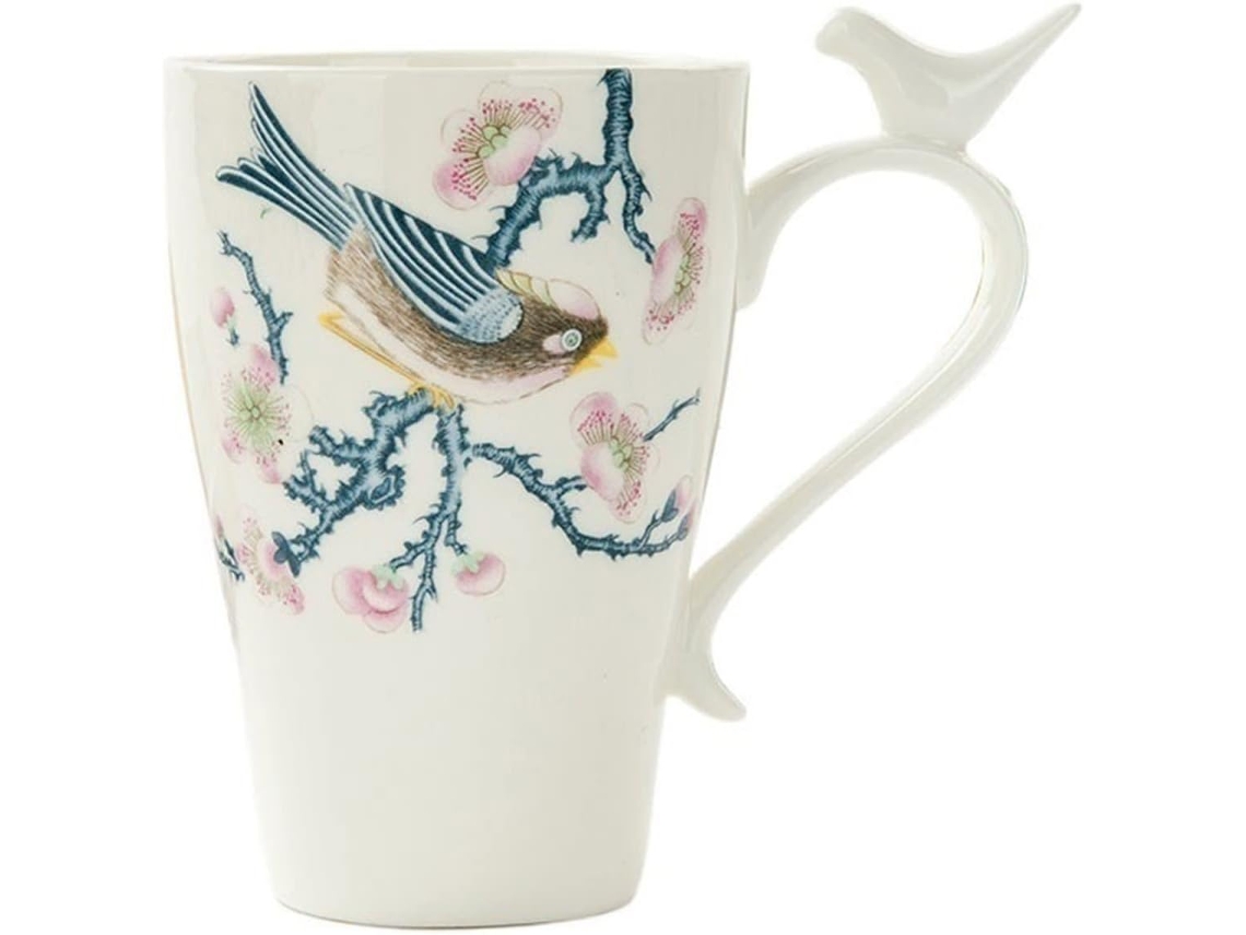 Taza de café de porcelana con diseño de pájaro, 350 ml, sin marca.