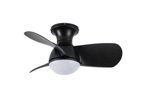 Ventilador DC KUKI negro LED dimable CCT regulable y temporizador AKUNADECOR