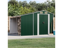 Caseta de jardín de acero galvanizado verde de 277 x 279 x 179 cm, DKD Home Decor