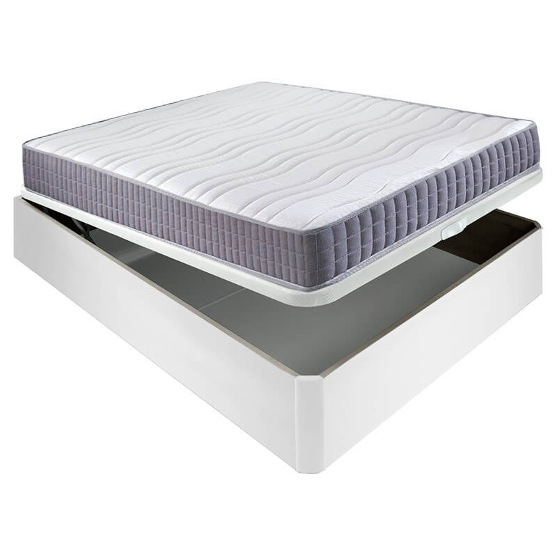 Pack Viscoline Abatible madera blanco 90x190cm juego de y somier aznar