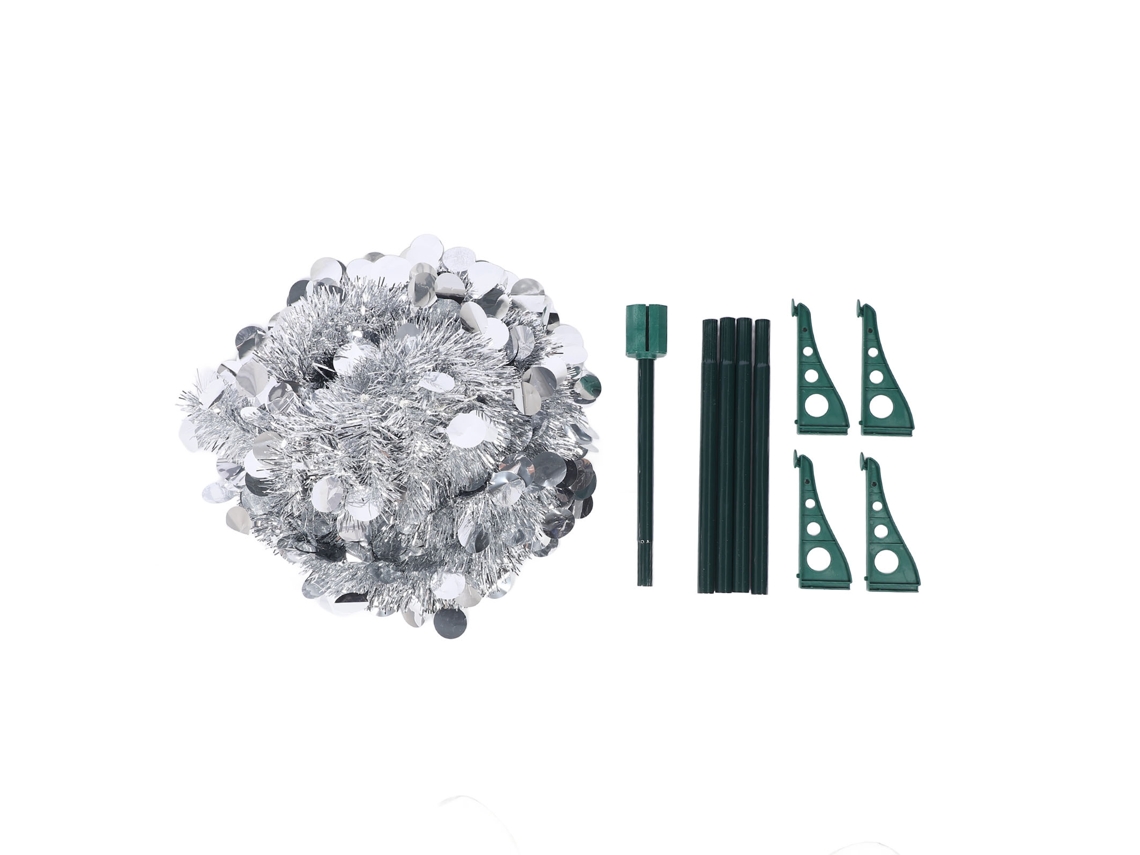 Rebe-árbol De Navidad Artificial Plegable Pop Up 4.9ft Plata Decoración Interior Hogar Oficina Fiesta Navideña
