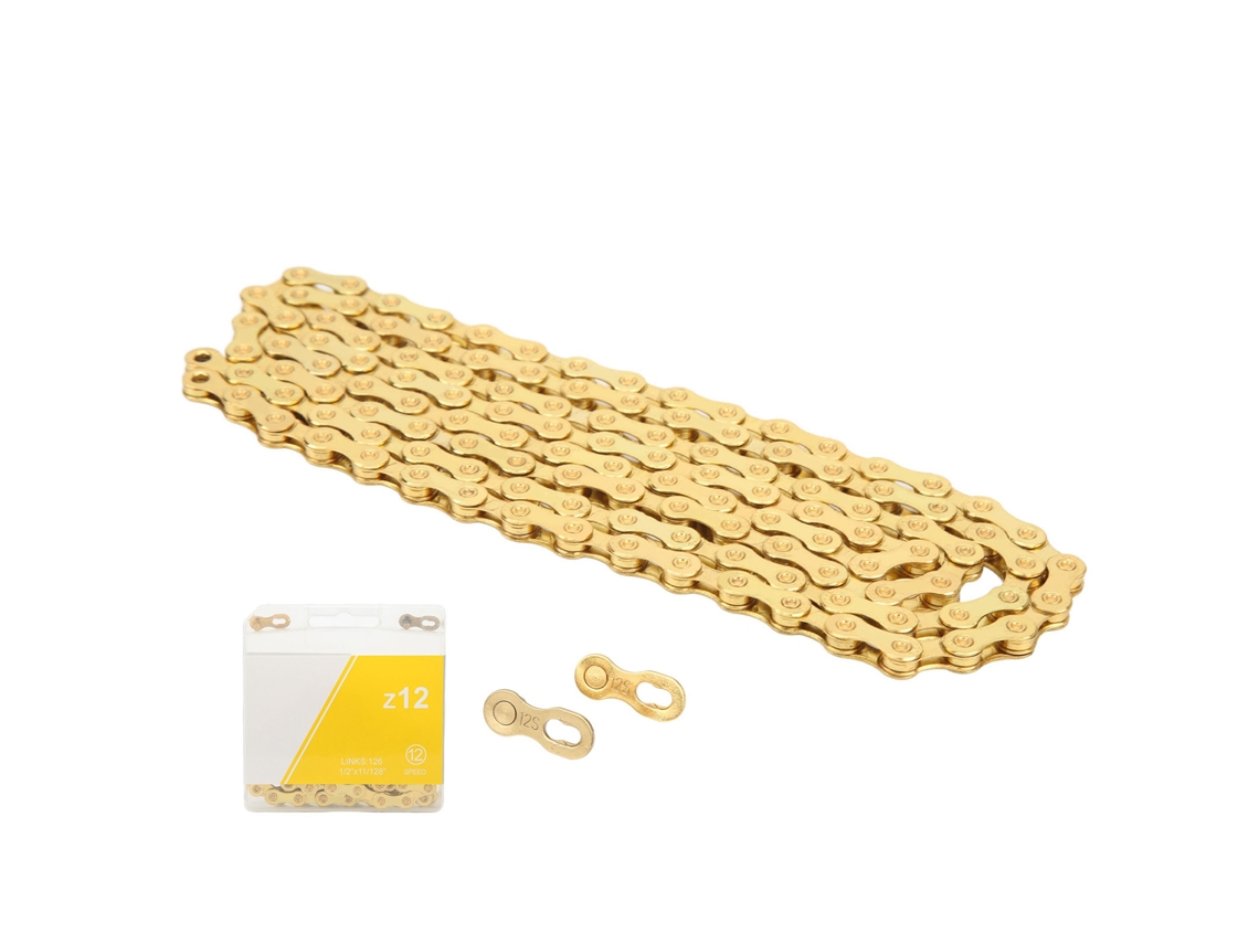 Cadena De Bicicleta De 12 Velocidades Para Bicicletas De Montaña Y De Carretera, Repuestos, Color Dorado.