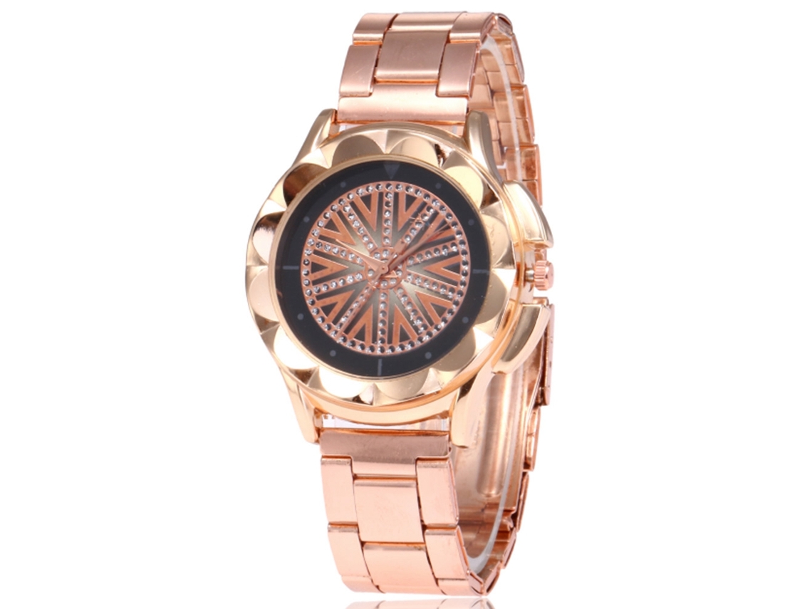Reloj De Cuarzo Unisex Com Pulseira De Aço, Mostrador Redondo Simples E Elegante (preto)