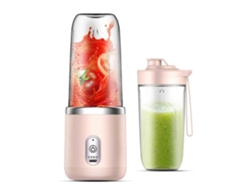 Licuadora portátil para el hogar, USB, inalámbrica, mini licuadora, con vaso eléctrico, color rosa Gusshious