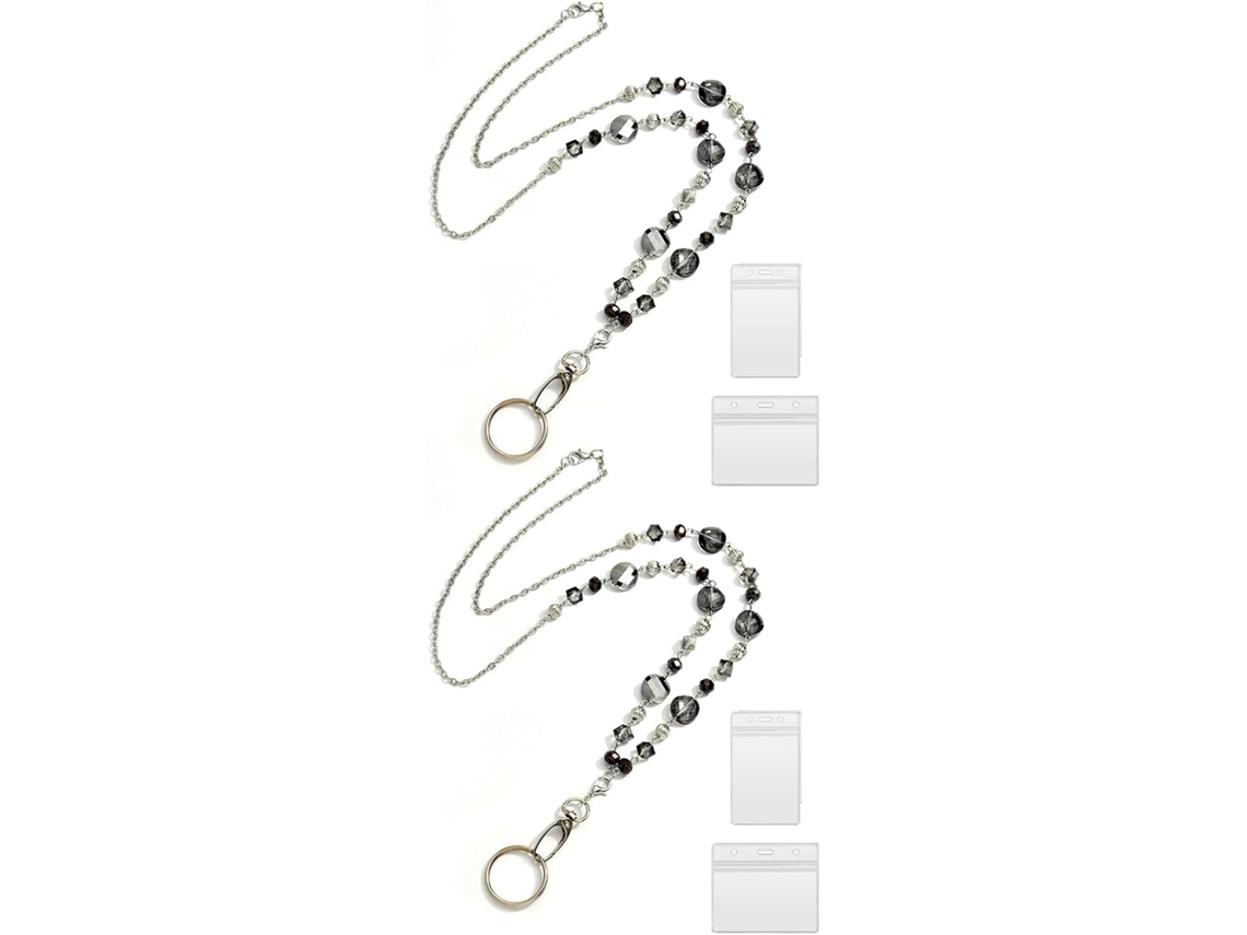 Cordões De Cristal, Porta- Crachá Transparente,- Cartões Leve, Pacote Com 2 Unidades Para Funcionários E