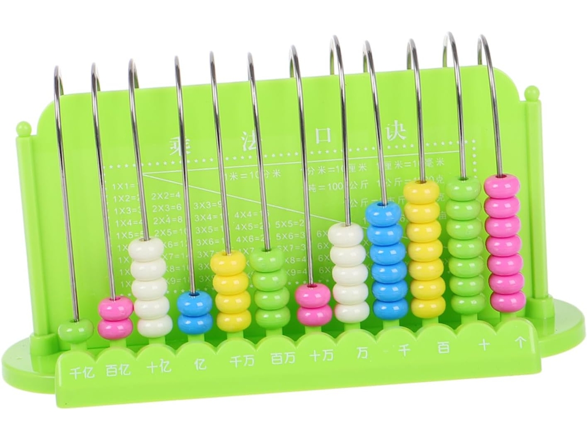 Ábaco De 12 Filas Para Niños Y Niñas, Verde, Ábaco Aritmético De Plástico Ligero