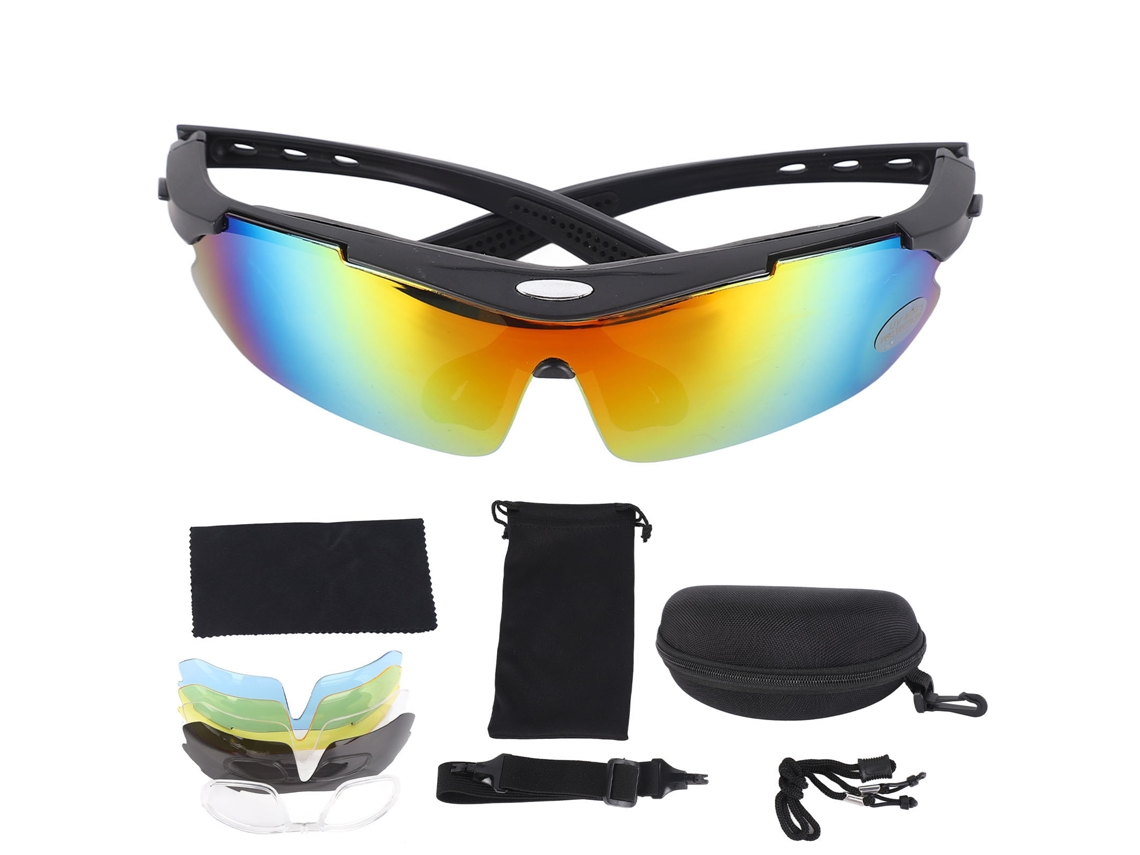 Gafas de sol deportivas polarizadas para hombre y mujer con lentes intercambiables para conducir, montar en bicicleta, pescar y protección UV.