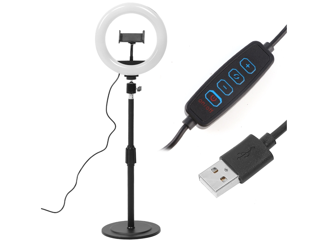 Luz De Relleno Anular Led Regulable Con Clip Para Teléfono Para Streaming En Vivo Y Selfies