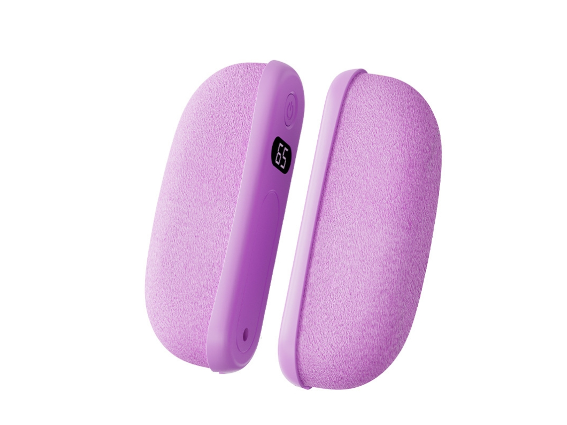 Calentador de manos magnético dividido, 3 temperaturas, recargable por USB Chrui (morado)