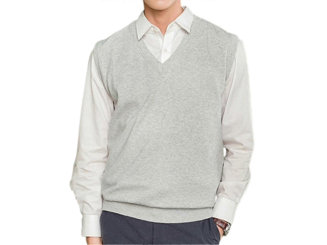 Chaleco sin mangas para hombre, holgado y cálido, con cuello en V, de Xinhan.